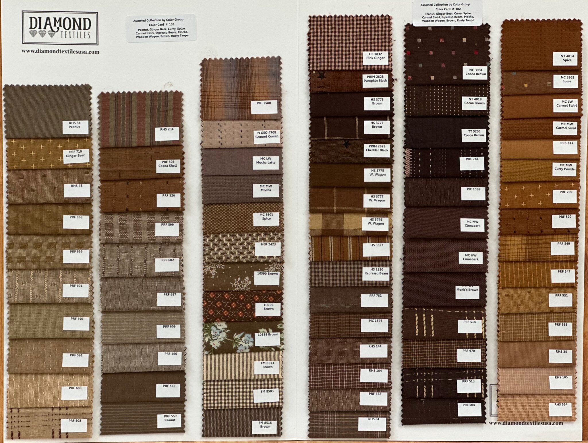 Color Cards - Diamond Textiles USA